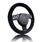 Flying Banner car Steering Wheel Cover Soft Velvet Warm Universal Size 15 inches SUV Truck Anti Slip Odorless Summer Winter (Black, Velvet Massage) - color: Black
