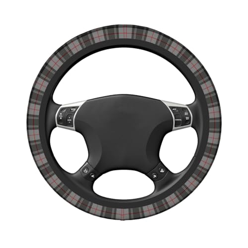Thickened Elastic Steering Wheel Cover, Gray Plaid Clan Moffat Tartan Ultra, Soft, Breathable, Fit for Cars, SUVs, Trucks, Stylish Comfortable Grip - color: Gray Plaid Clan Moffat Tartan