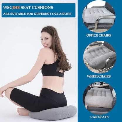 WSGJHB Large Seat Cushion, Extra Thick Booster Seat Cushions for Office Chairs Long Sitting Office Workers, Car Drivers, Relieves Back Pain, Breathable, Anti-Slip, 20x20x6 inchs, Gray - color: Gray Large