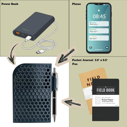 Car Organizer Car Console Organizer, Upgraded Car Seat Side Storage Holder, for Cell Phone Power Bank,3.5"x5.5" Field Notes Notebook with Pen Holder, Fit Car Truck SUV RV