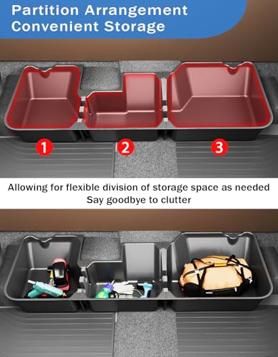 Under Seat Storage Box - Compatible with 2019-2026 Dodge Ram 1500 Crew Cab (New Body Style),Heavy-Duty Truck Organizer Under Back Seat Organizer Box - size: 2019-2026 Dodge Ram 1500