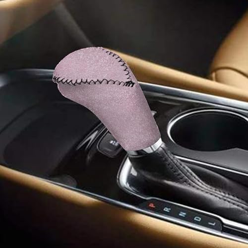 Bling Pink Print Car Gear Shift Knob Cover with Handbrake Cover, Universal Fit 2 Piece Vehicles Handbrake Cover Gear Shift Knob Cover Set for SUV Van Sedan Trucks - color: Pink Color