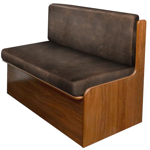 molasofa Leather Like RV Dinette Cushion Covers, RV Booth Seat Cover Stretchable Camper Cushion Couch Covers Washable Slipcovers for Camper Car Bench (1 Backrest Cover & 1 Bench Cover, Dark Brown) - color: 02brown, size: 1 Bench Cover & 1 Backrest Cover