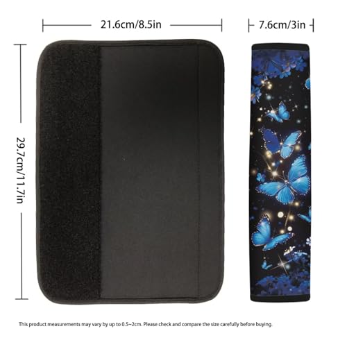 Dreaweet Blue Butterfly Seatbelt Covers for Women 2 Pack Car Seat Belt Cushion Shoulder Strap Pads Soft Comfortable Seat Belt Cover Pad Seatbelt Cushions for Adults Kids - color: Blue Butterfly Flower