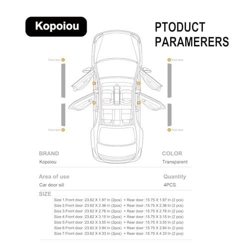 Car Door Sill Protector, 4 Pcs Clear PPF Paint Protection Film Kit, Universal Door Entry Edge Guard & Scuff Plate Protector, Invisible Anti-Scratch Door Step Wrap for Cars, SUV, Trucks - size: Front:23.62"L×3.15"W×2PCS+Rear:15.75"L×3.15"W×2PCS