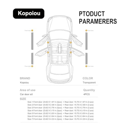 Car Door Sill Protector, 4 Pcs Clear PPF Paint Protection Film Kit, Universal Door Entry Edge Guard & Scuff Plate Protector, Invisible Anti-Scratch Door Step Wrap for Cars, SUV, Trucks - size: Front:23.62"L×3.55"W×2PCS+Rear:15.75"L×3.55"W×2PCS