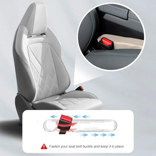 Mandark Car Seat Gap Filler, 2PCS Leather Vehicle Gap Stopper to Fill Between Seat and Console, Automotive Crevice Plug Blocker Accessories from Dropping, Universal for SUV, Sedan, Truck (Beige) - color: Beige