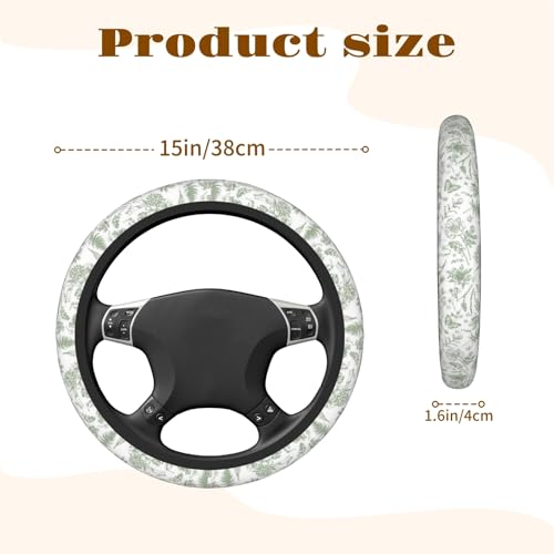 Steering Wheel Cover Accessories Neoprene Cover, Breathable Non-Slip Easy to Install Suitable for Women Men, 14.5-15.5 Inch for Car SUV Van Truck Universal - Green Plants - color: Green Plants