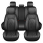 Huidasource Car Seat Covers Full Set, Leather Seat Cover Universal Fit for Most Cars Sedans SUVs Trucks, Airbag Compatible, Cup Holder Access, Easy Install, Wipes Clean, Wear-Resistant, Black - color: A-Black, size: 5pcs Full Set