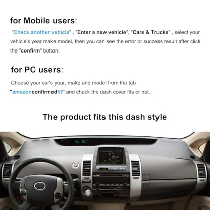 Dash Cover Mat Custom Fit for Toyota Prius with Sensor Cutout,Dashboard Pad Cap Carpet Protector (Black) K218 - color: Black