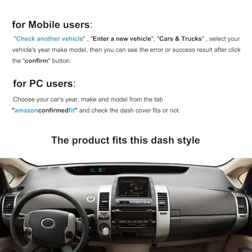 Dash Cover Mat Custom Fit for Toyota Prius with Sensor Cutout,Dashboard Pad Cap Carpet Protector (Darkgray) K218 - color: Dark Gray