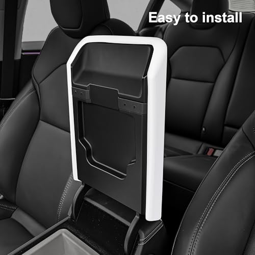Center Console Armrest Cover Designed for Tesla Model 3 Highland 2024-2026 and Model Y Juniper 2026 Refresh,Non-Slip Designed with EZ Snap On Install-White
