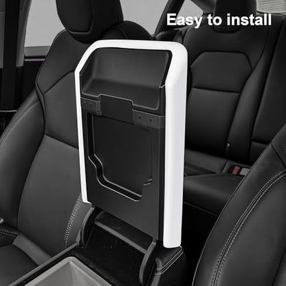 Center Console Armrest Cover Designed for Tesla Model 3 Highland 2024-2026 and Model Y Juniper 2026 Refresh,Non-Slip Designed with EZ Snap On Install-White