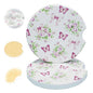 Ceramic Car Coasters, 2 Pack, 2.64" Absorbent Car Cup Holder Coasters, Cute Ceramic Car Coasters for Women, Butterfly Rose & Bow Pattern - color: Butterfly Rose Bow