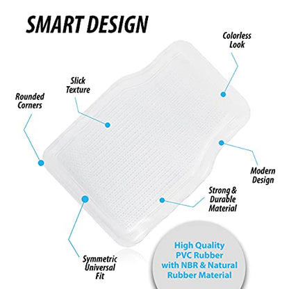 ZONETECH All Weather Full Rubber Clear Car Interior Floor Mats – 4-Piece Set Clear Heavy Duty Car Interior Floor Mats - size: 1 PACK