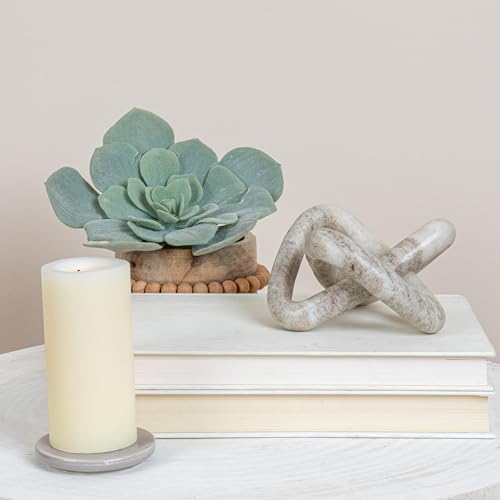 Creative Co-Op Modern Decorative Marble Link Knot, Beige - color: Beige