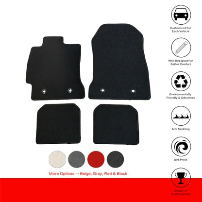 Floor Mat Compatible with 2013-2016 Scion FR-S/2013-2020 Subaru BRZ/2017-2020 Toyota 86, Factory Fitment Floor Mats Carpet Front & Rear Black 4PC Nylon by IKON MOTORSPORTS, 2014 2015 2016 2017