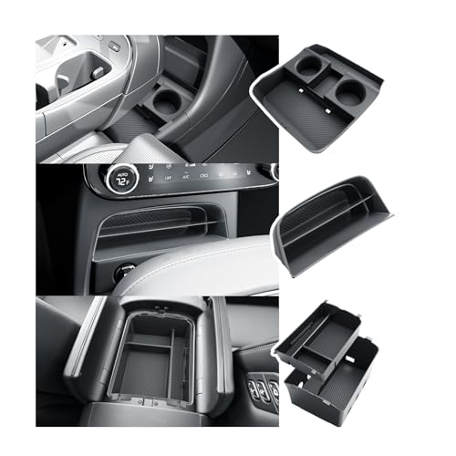 BIBIBO 4Packs for 2026 Hyundai Palisade Center Console Organizer 2026 Hyundai Palisade Calligraphy Console Tray 2026 Palisade Console Insert Tray 2026 Palisade (ONLY FIT Palisade Calligraphy) - color: Black-(Console Under+Insert shelf+Armrest Tray)