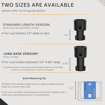 Swigzy Car Cup Holder Expander (Long Base) - Adjustable Expandable Insert Extender, Automotive Adapter Holds Hydro-Flask, Yeti, Nalgene, Large (32 40 oz) Water Bottles, Big Drinks - Universal - color: Black, size: Holds 18-40 oz (Long Base)