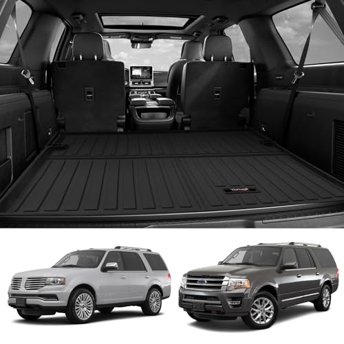 Custom for 2003-2017 Ford Expedition/Lincoln Navigator Cargo Mats Liner Behind The 2nd Row Seats All Weather TPE (No EL or L Models)(for 2003-2017 Ford Expedition/Lincoln Navigator Accessories)
