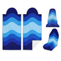 2 Pack Car Seat Towel Covers, Sweat Protector for Front Seats, Premium Thickened Microfiber with Elastic Strap, Breathable & Quick Dry, Machine Washable Cover for Gym Running Universal Fit Waves - color: Blue Waves