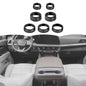 RT-TCZ Center Console Switch Knob Button Cover AC Radio Switch Knob Cover Trim Interior Accessories for Chevrolet Chevy Tahoe 2024 2025,7PCS (Black) - color: Black