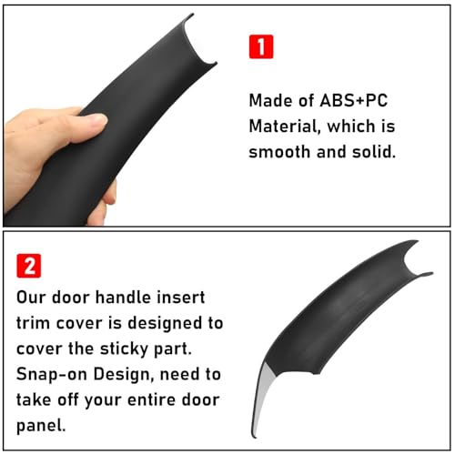 Jaronx Compatible with BMW X3 F25/X4 F26 Door Handle Covers,3PCS Interior Door Pull Handle Covers for BMW X3 F25 2010-2016, X4 F26 2014-2017, Left and Right Side(Black) - color: Black, size: 3 Pieces