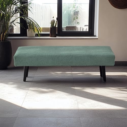 FUANGUI Waterproof Bench Cover, Stretch Jacquard Dining Bench Cover for bedrooms, Living Rooms, Kitchens, Protector Chair Bench Piano Bench Seat Covers Stool Slipcover Removable, Washable - Green - color: Jacquard Green