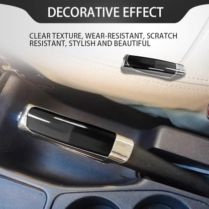 Car Handbrake Cover, Brake Covers for Cars, ABS Anti-Scratch Wear-Resistant Protective Cover with Comfortable Grip, Car Decor Accessory Handbrake Grip Cap Fit Most Cars (Bright Black)