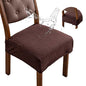 Removable Washable Dining Chair Seat Covers Set of 2,Stretch Jacquard Chair Seat Cushion Protector Slipcovers, Rear Covers - color: Chocolate, size: 2PCS-Rear-covered
