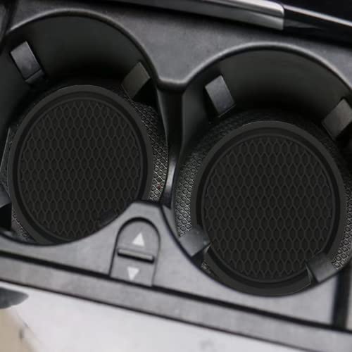 ZSDY Car Cup Coaster, 4PCS Universal Auto Non-Slip Cup Holder Embedded in Ornaments Silicone Coaster, Car Interior Accessories Sets, Black - color: Black