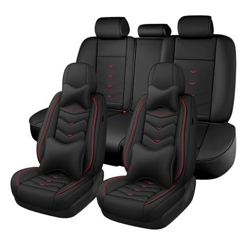 Car Seat Cover for KIA Soul 2010-2025, Seat Covers Full Set,Non-Slip Waterproof seat Cover,Wear-Resistant Nappa Leather car seat Covers. (Luxury 5 Seats/Black) - color: Black, size: Luxury 5 Seats
