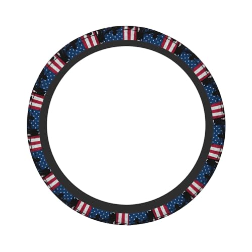 Lineman American Flag Universal Steering Wheel Covers, Cute Car Accessories for Women Girls Car Truck - color: Lineman American Flag