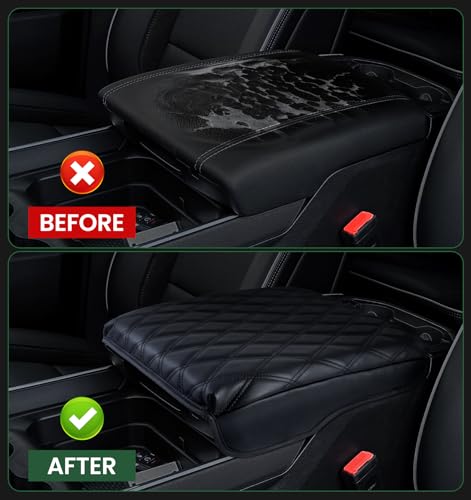 Center Console Cover for 2019-2025 2026 Dodge Ram 1500/2500/3500 Accessories Armrest Cover Cushion PU Leather Middle Console Cover Pad Anti-Scratch (Bucket Seat Only) - color: Bucket Console Ram 2019+