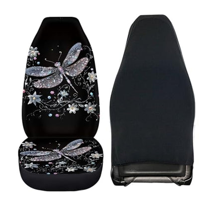 Art Dragonfly Car Seat Cover Full Set Cute Auto Front Seat Dragonfly Car Accessories Set Protective Breathable Split Bench Seat Cushion Pads Set of 4 Pack Protective,Universal Fit - color: Artistic Dragonfly