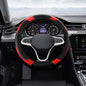 Car Steering Wheel Cover, Steering Wheel Protector, Universal 14.5-15 Inch Microfiber Leather Breathable Auto Steering Wheel Covers, Carbon Fiber Steering Wheel Cover for Women Men (Red) - color: Red