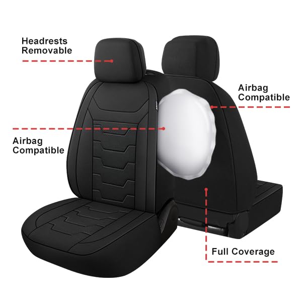 Breathable Car Seat Covers Full Seats,3D Air Mesh Cloth Seat Covers for Cars, Split Bench Compatible Car Interior Covers, Universal Fit Most Car Sedan Truck SUV(Black)