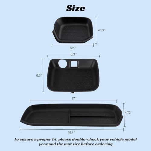 CARFIB Center Console Storage Organizer Tray Fit for Toyota RAV4 2025 2024 2023 2022 2021 2020 2019 Glove Box Organizer Tray Interior Insert Accessories 3PCS - style: Driver + Glove Box + Central Organizer Tray