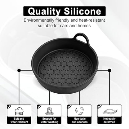 SINGARO Car Cup Holder Coaster, 4PCS Silicone Cup Holder Insert, Universal Non-Slip Cup Holders, Car Interior Accessories for Women and Man, Black - color: Black