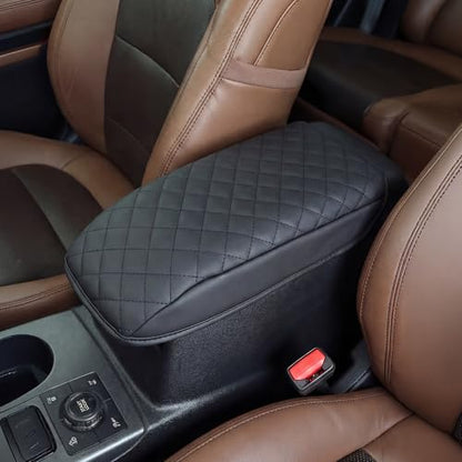 Car Center Console Armrest Cover for Ford Escape 2020-2025/Bronco Sport CX430 2021-2025, PU Leather, Middle Console Arm Rest Cushion Pad, Black - size: Bronco Sport CX430