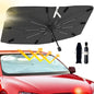2026 Windshield Sun Shade Umbrella, Foldable Car Umbrella Sunshade with UV Block Car Front Window (Heat Insulation Protection) for Auto Windshield Covers Blackout Trucks Cars (Large)
