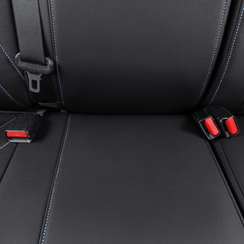 EKR Custom Fit Tacoma Car Seat Covers for Toyota Tacoma 2016 2017 2018 2019 2020 2021 2022 2023 Access Cab -Full Set,Faux Leather(Black with Blue Trim) - color: Leather (Black with Blue Trim), size: 2016-2023 Full Set Access Cab,2DR