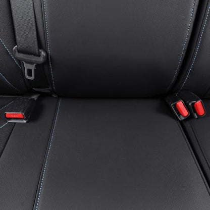 EKR Custom Fit Tacoma Car Seat Covers for Toyota Tacoma 2016 2017 2018 2019 2020 2021 2022 2023 Access Cab -Full Set,Faux Leather(Black with Blue Trim) - color: Leather (Black with Blue Trim), size: 2016-2023 Full Set Access Cab,2DR