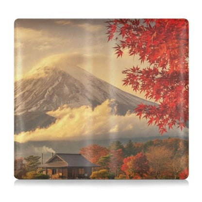 linqin Car Registration and Insurance Card Holder, Fuji Moutain Glove Box Organizer Card Document Wallet - color: Fuji Moutain