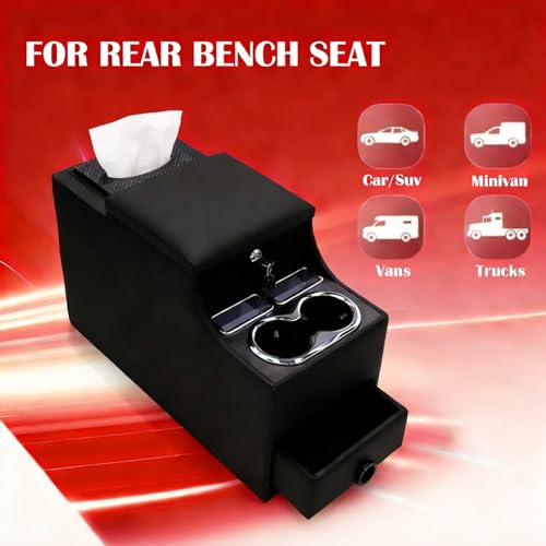Truck Center Console Organizer Between Seat for Minivans, SUVs, Middle Van Bench Organizer for Floor Console Organizer Storage Box with 24cm Wide Locking Design with Clamshell Type Design - size: 24 Locking Design Tissue Box