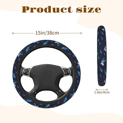 Steering Wheel Cover Accessories Neoprene Cover, Breathable Non-Slip Easy to Install Suitable for Women Men, 14.5-15.5 Inch for Car SUV Van Truck Universal - Blue Shark - color: Blue Shark