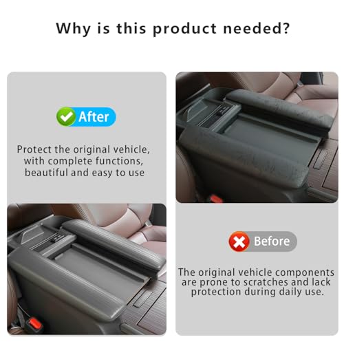 2PCS Center Console Armrest Side Cover for Toyota Sienna 2021-2026 Silicone Armrest Storage Box Side Cover Protector Compatible with LE/XLE/XSE/Woodland Edition/Limited/Platinum(Gray) - size: Center Console Armrest Side Cover