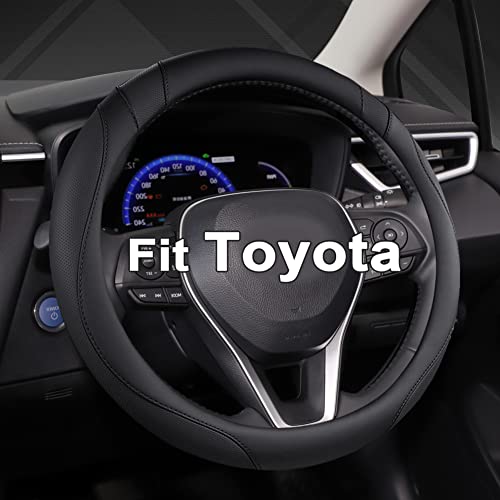 West Llama Customized Auto Car Steering Wheel Cover for Toyota (Black) - color: A-Black, size: Standard Size (14 ½''-15'')