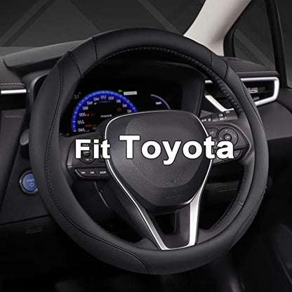 West Llama Customized Auto Car Steering Wheel Cover for Toyota (Black) - color: A-Black, size: Standard Size (14 ½''-15'')