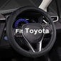 West Llama Customized Auto Car Steering Wheel Cover for Toyota (Black) - color: A-Black, size: Standard Size (14 ½''-15'')